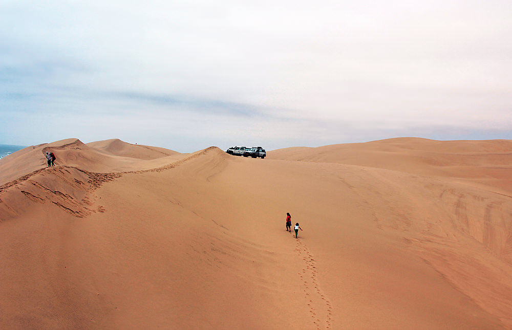climbing the dunes