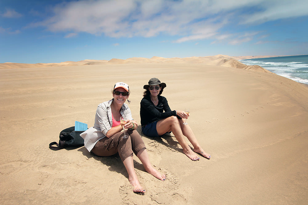 heather and michelle on sand