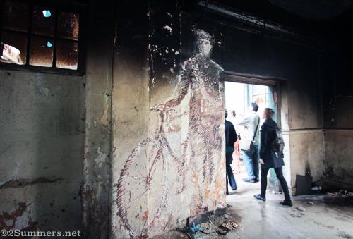 Hannelie's piece inside the Rissik Street Post Office, 2013.