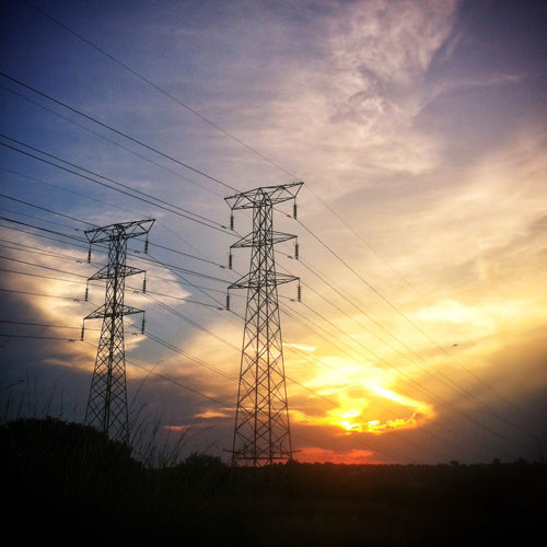 power line sunset