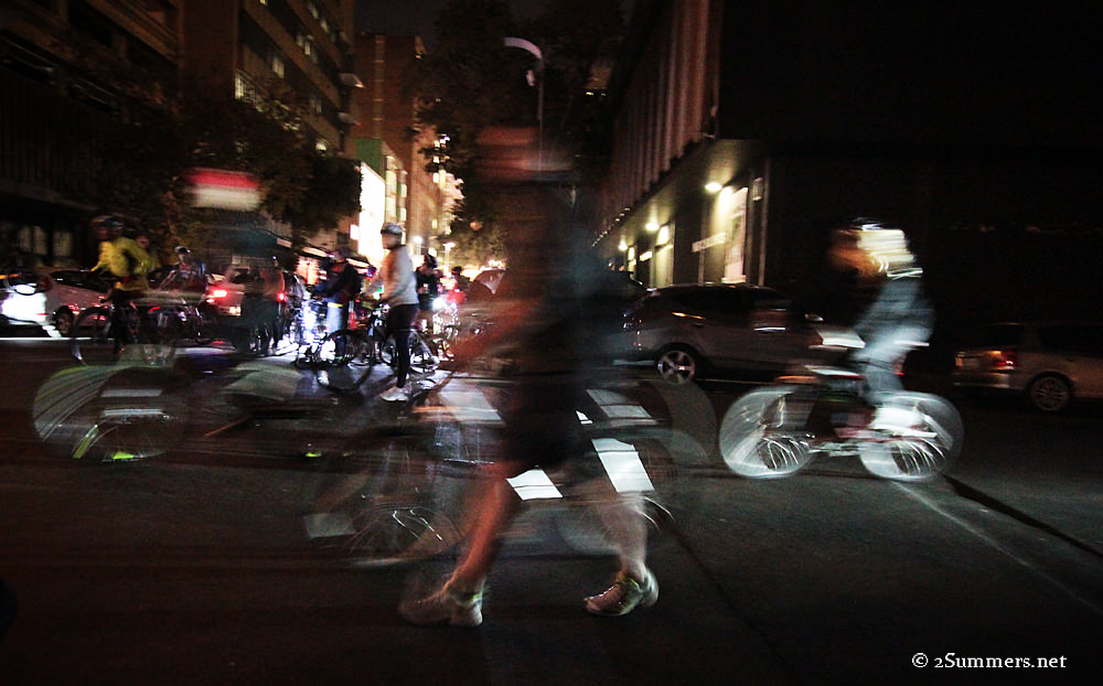 Blurry bikers