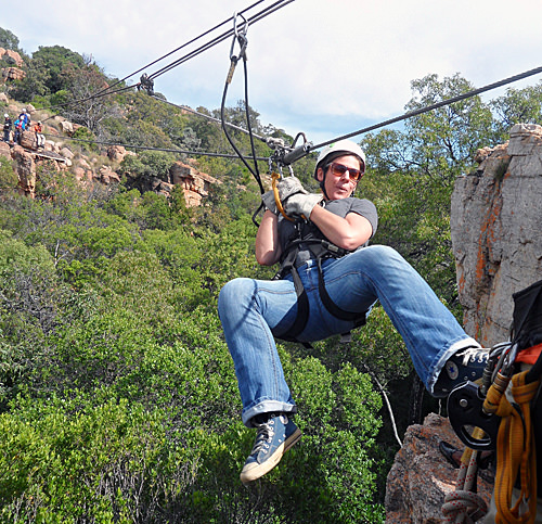Heather ziplining