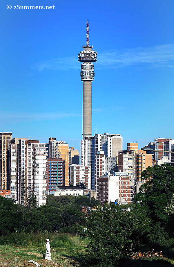 Hillbrow tower and woman
