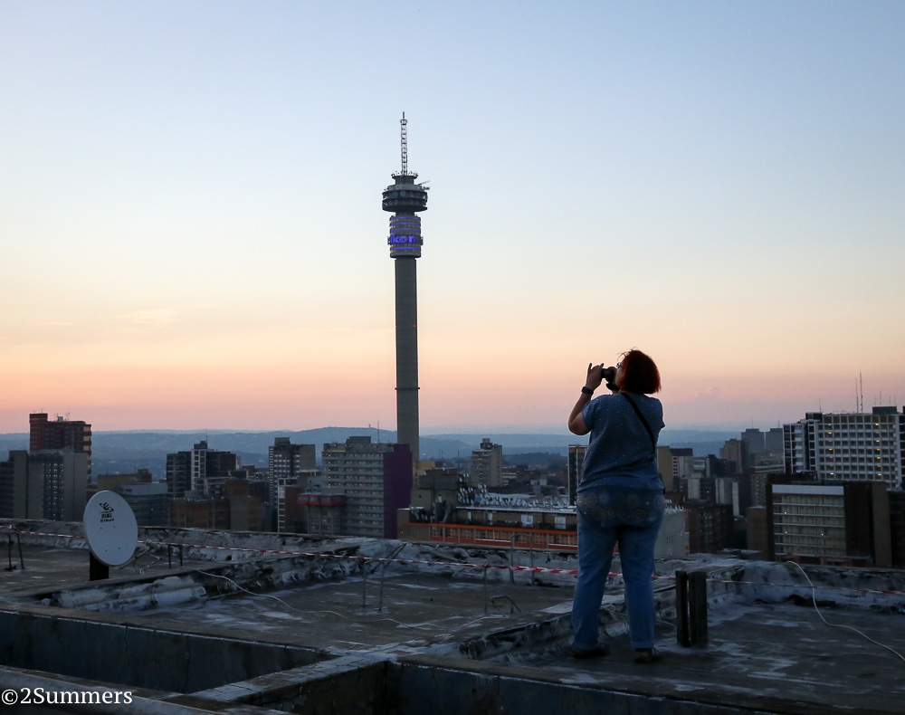 Fiver photographs Hillbrow from the roof of the Tygerberg.