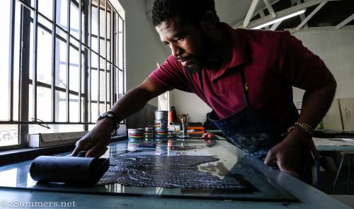 Joburg art linocutting