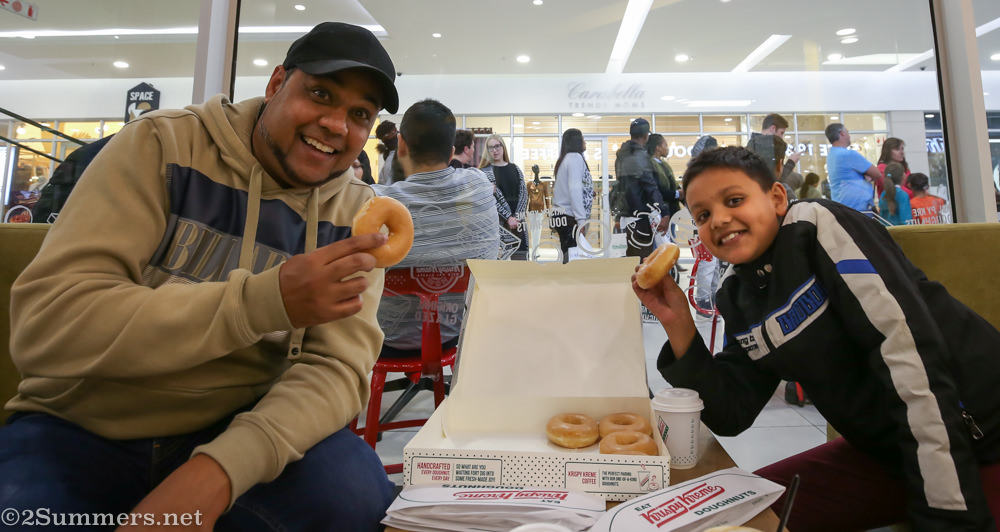 Allistair and Santiago at Krispy Kreme