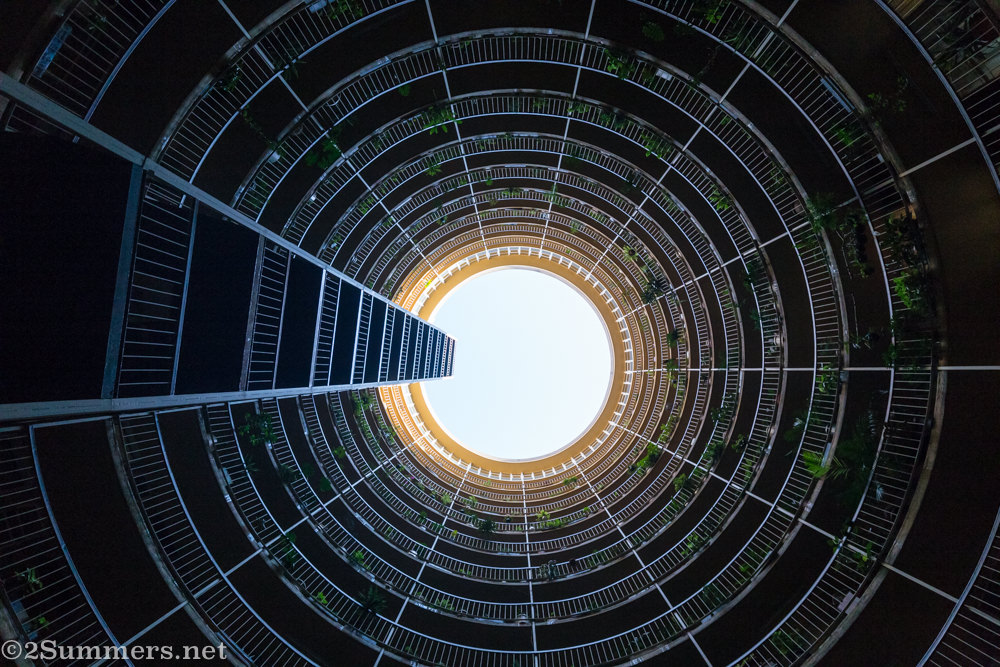 Looking up from inside the fourth floor of the Imbali building in Berea, Joburg.