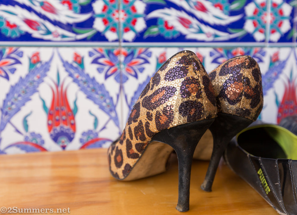 Shoes outside the Nizamiye Mosque