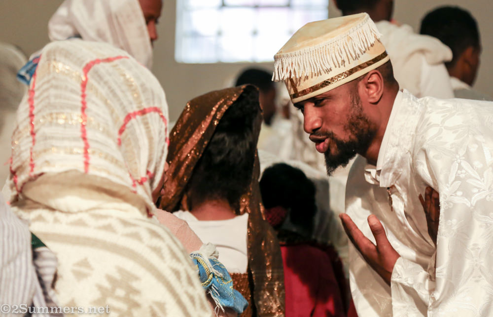 Church guy talking to kid