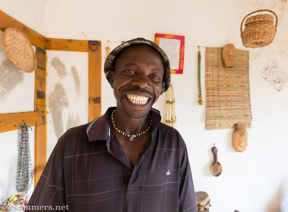 Lucky Ntimani in his studio