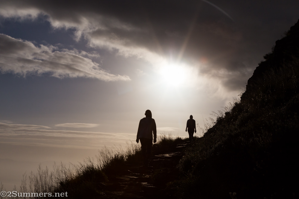 Cassandra and Jane hiking Lion’s Head