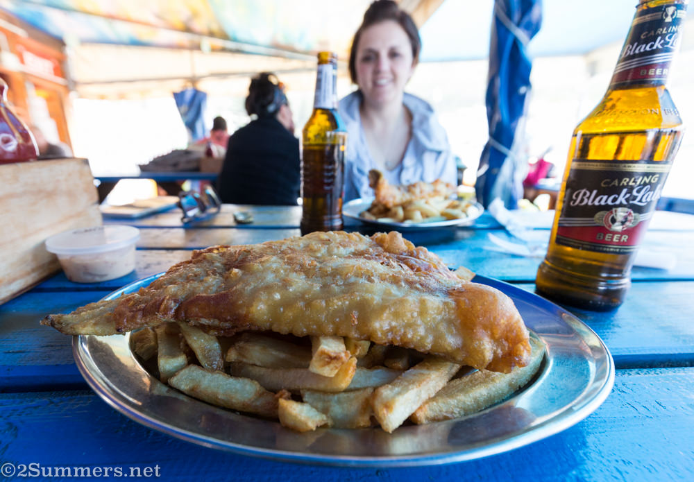 Fish and chips at Kalkys