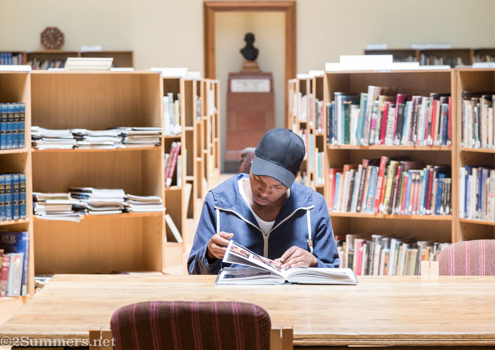 Studious youth at the Johannesburg City Library