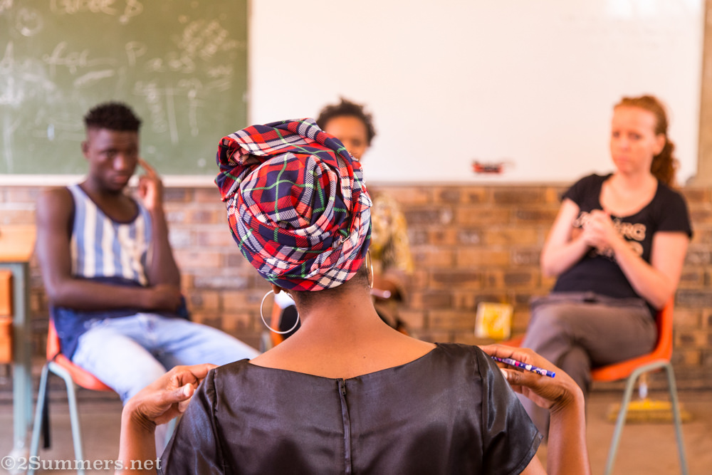 Pulane shares during the Katlehong Stories group