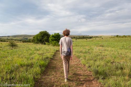Ray walking at Stone Hill, a dog-friendly self-catering property in Magaliesburg