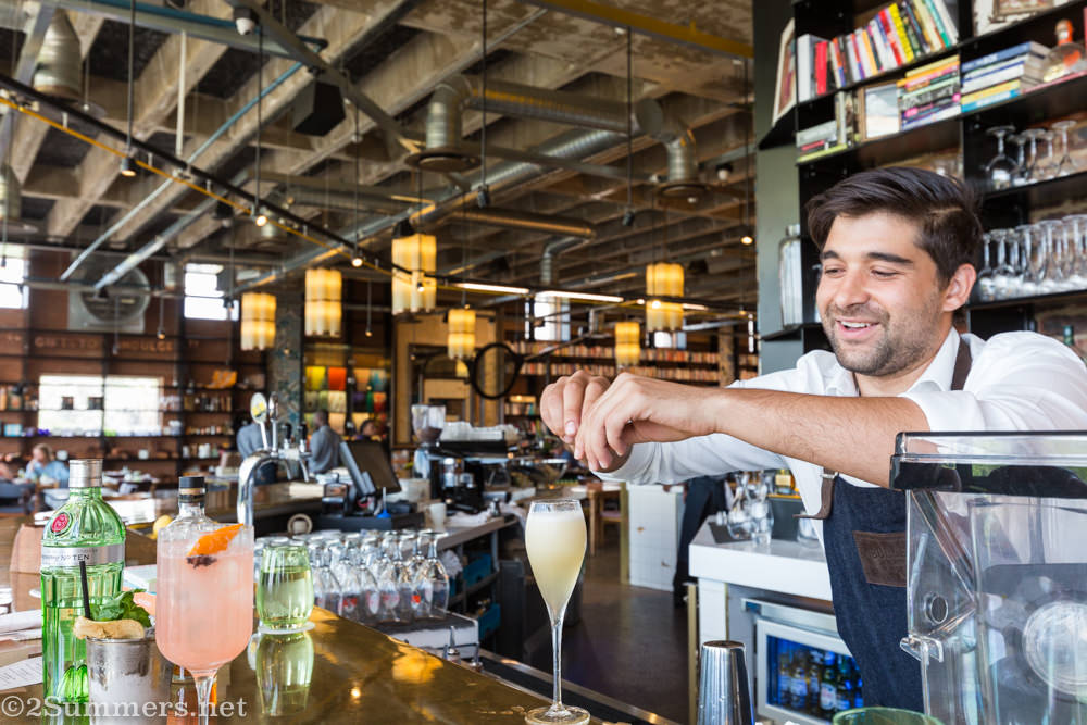 Bartender Dom de Lorenzo makes cocktails
