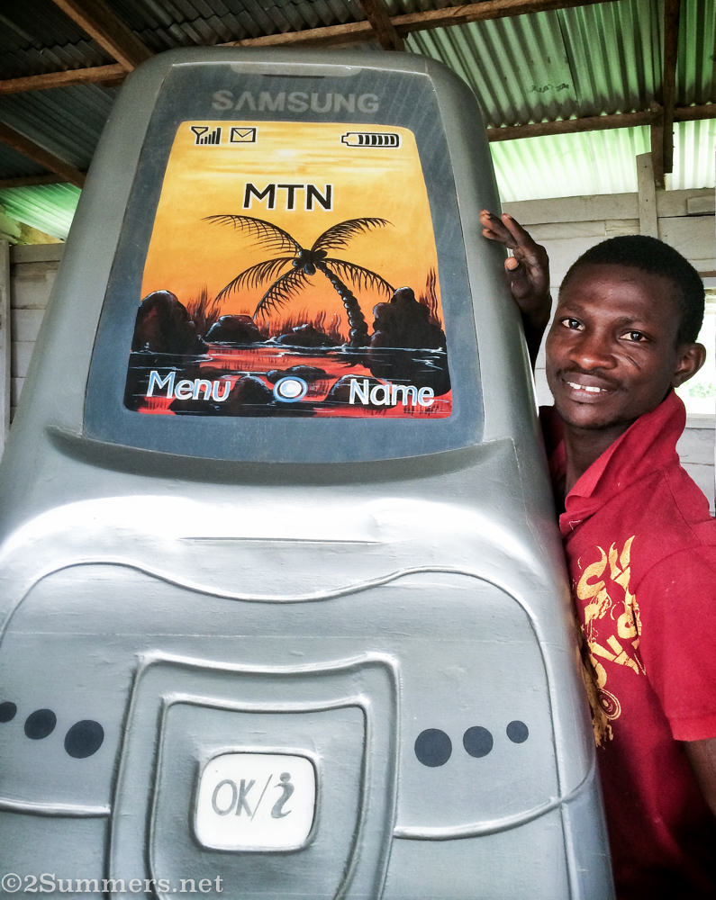 Fantasy coffin-maker with cell phone coffin