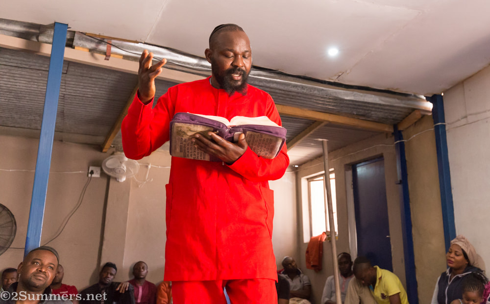 Mocha Egbo, one of several leaders in the synagogue