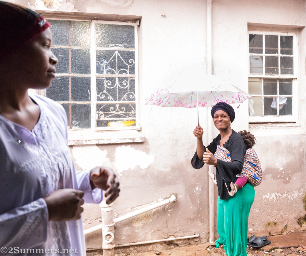 Woman outside the synagogue