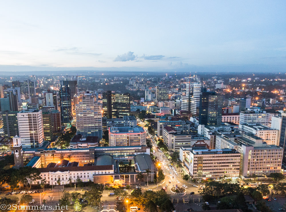 Nairobi skyline at dusk
