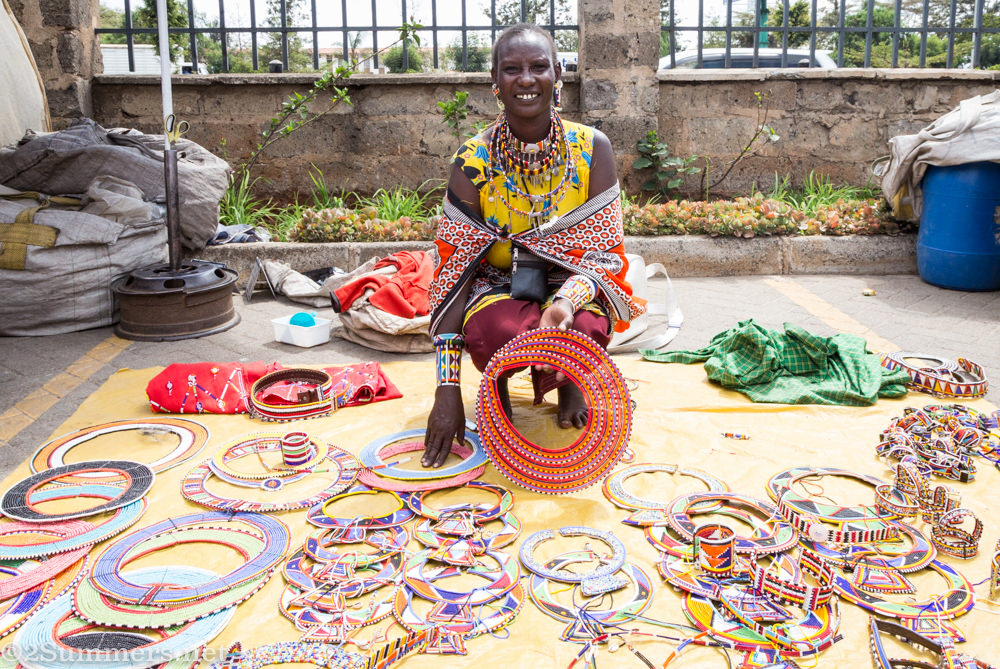 Maasai jewelry vendor