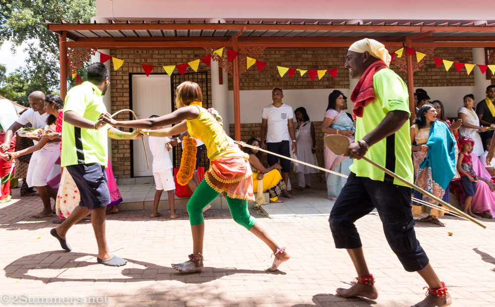 Woman pulling chariot