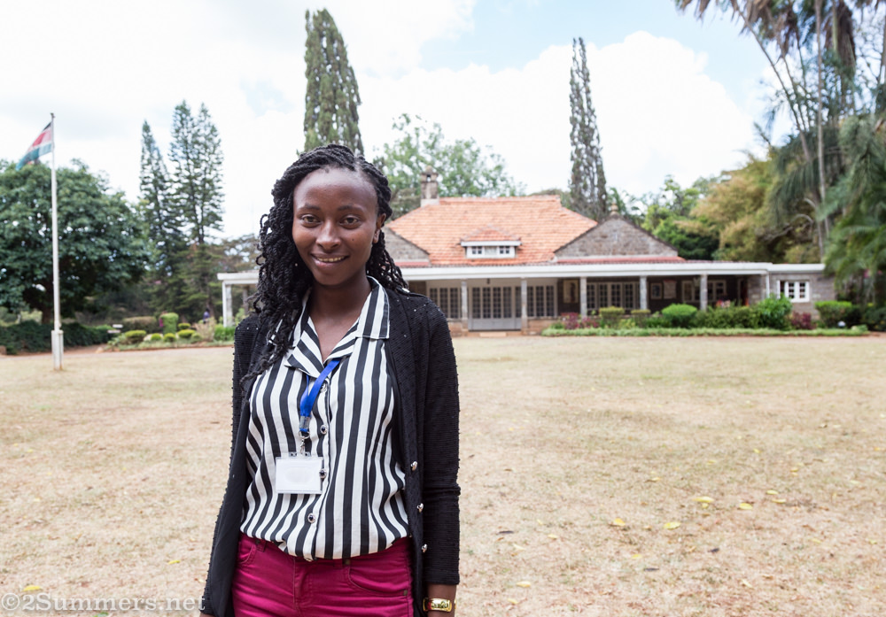 Margaret in front of Karen Blixen Museum