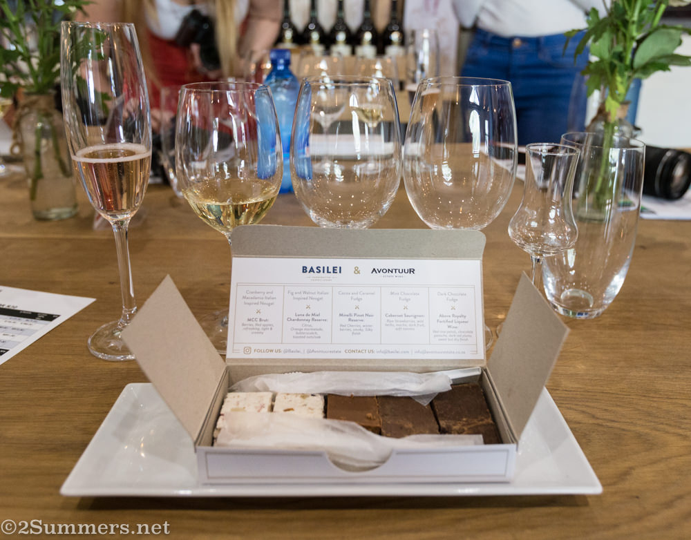 Wine and fudge tasting at Avontuur