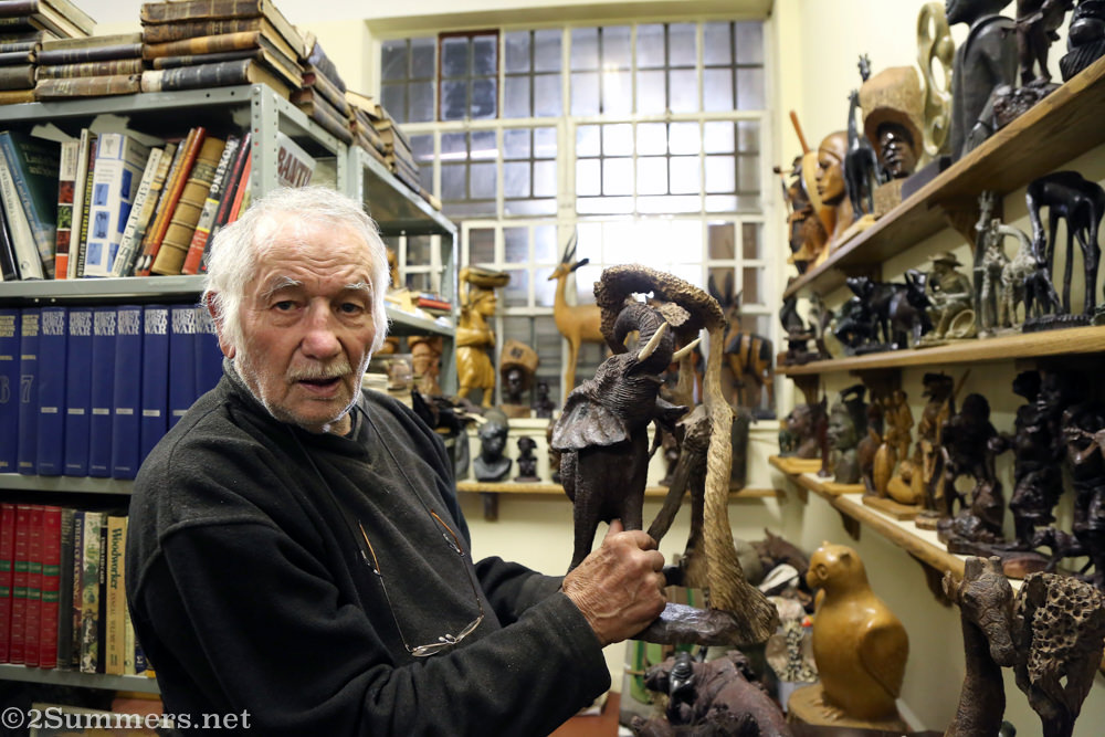 Swazi Werner with his traditional art collection