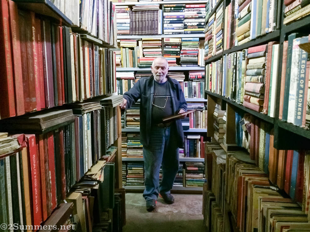 Swazi Werner with his books at the Zebra Inn