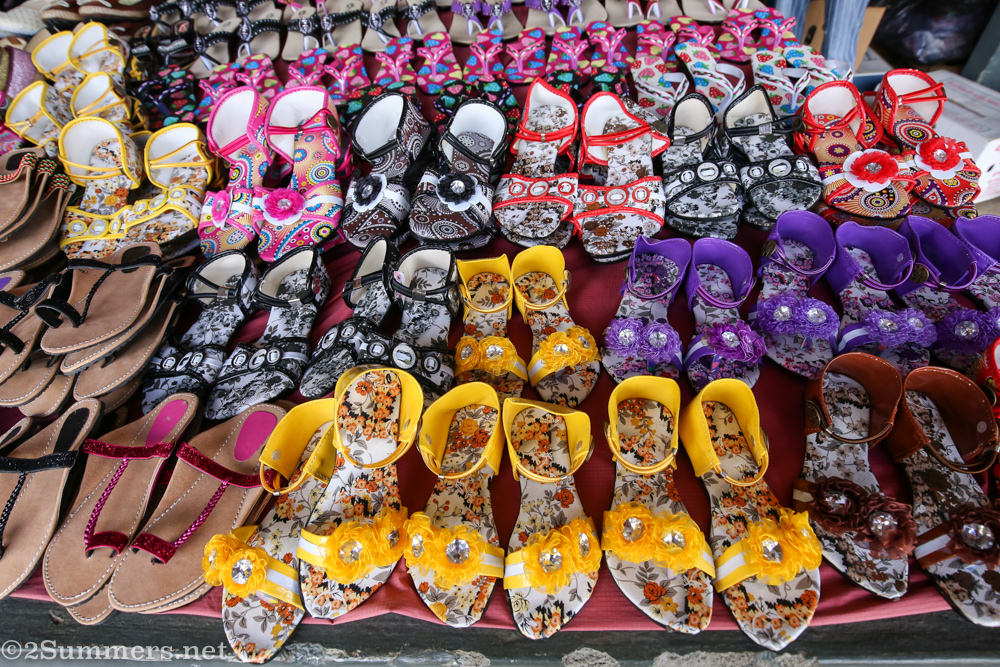 Shoes at the Centre de Flacq Market in Mauritius