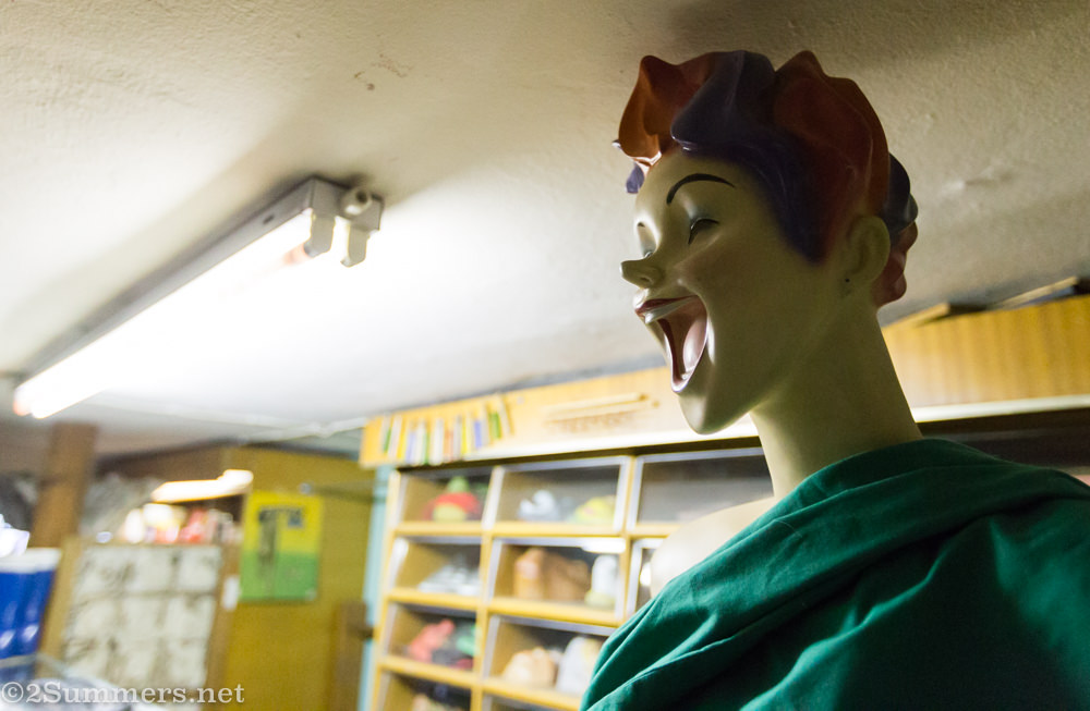 Creepy mannequin at Bellbottoms Antiques