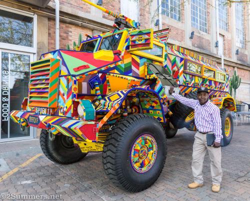 Beaded casspir at the Turbine Art Fair