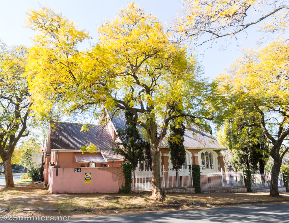 The pink house from the side