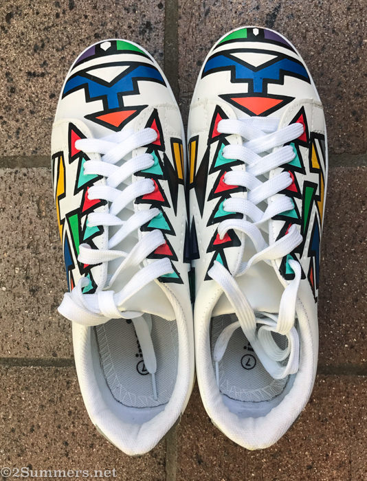 Ndebele painted sneakers