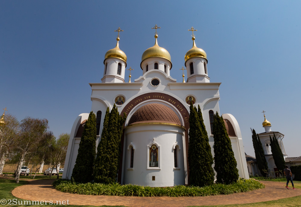 Outside the Russian Orthodox Church of St. Sergius