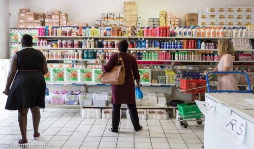 Shoppers at Crazy Groceries