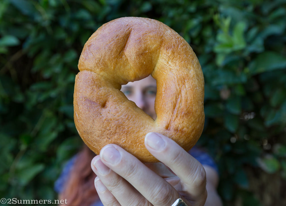 Bagel closeup with Heather