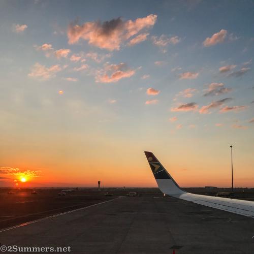 Sunrise at O.R. Tambo, one of Joburg's two major airports