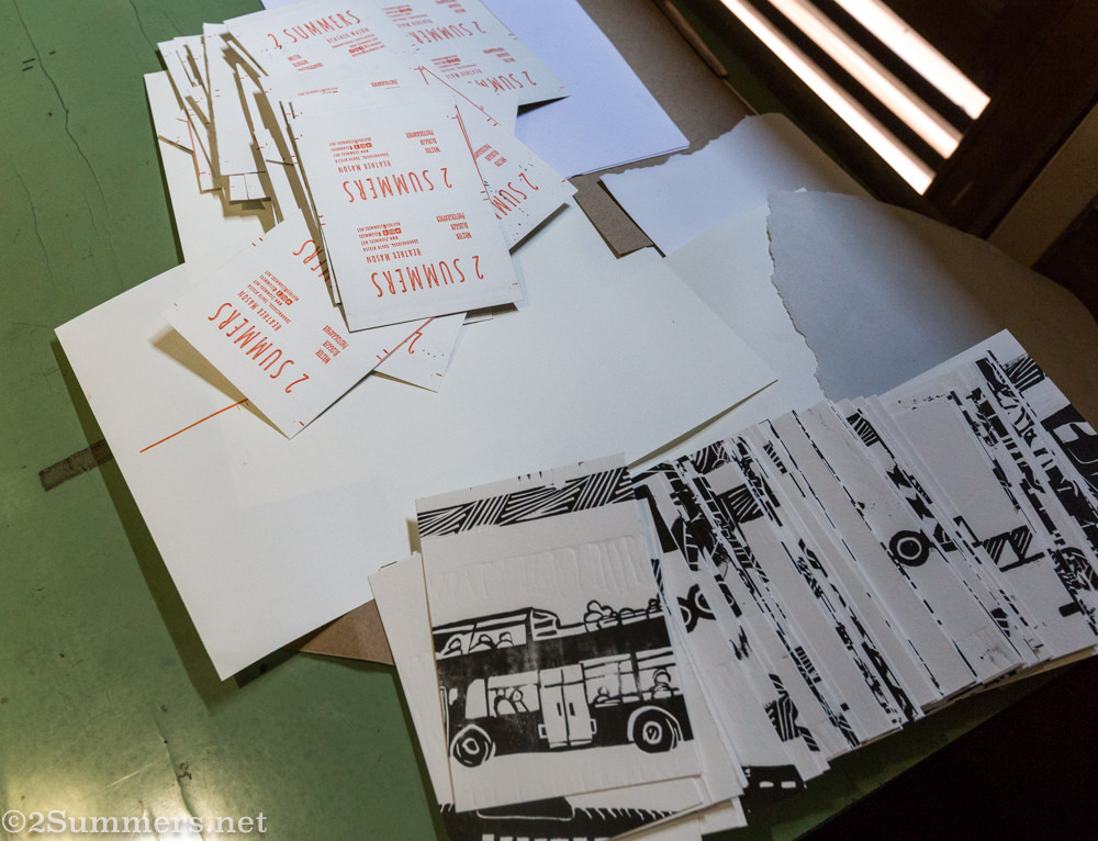 Printed cards in progress