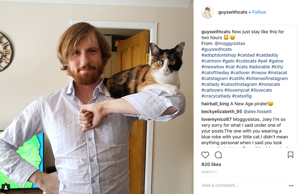 Guy with cat