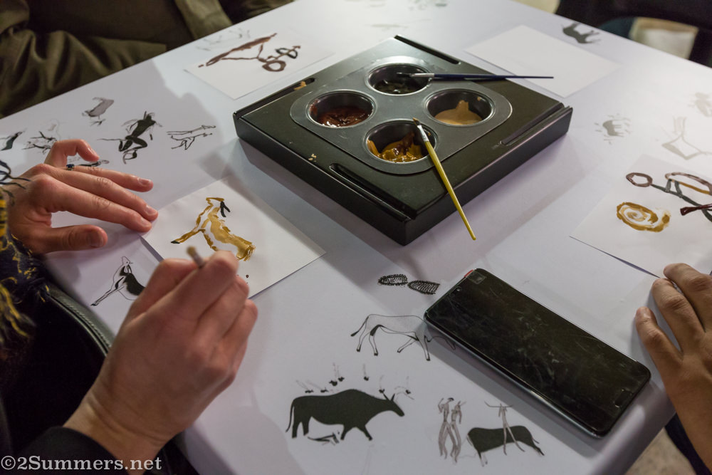 Painting rock art at Sci-Bono