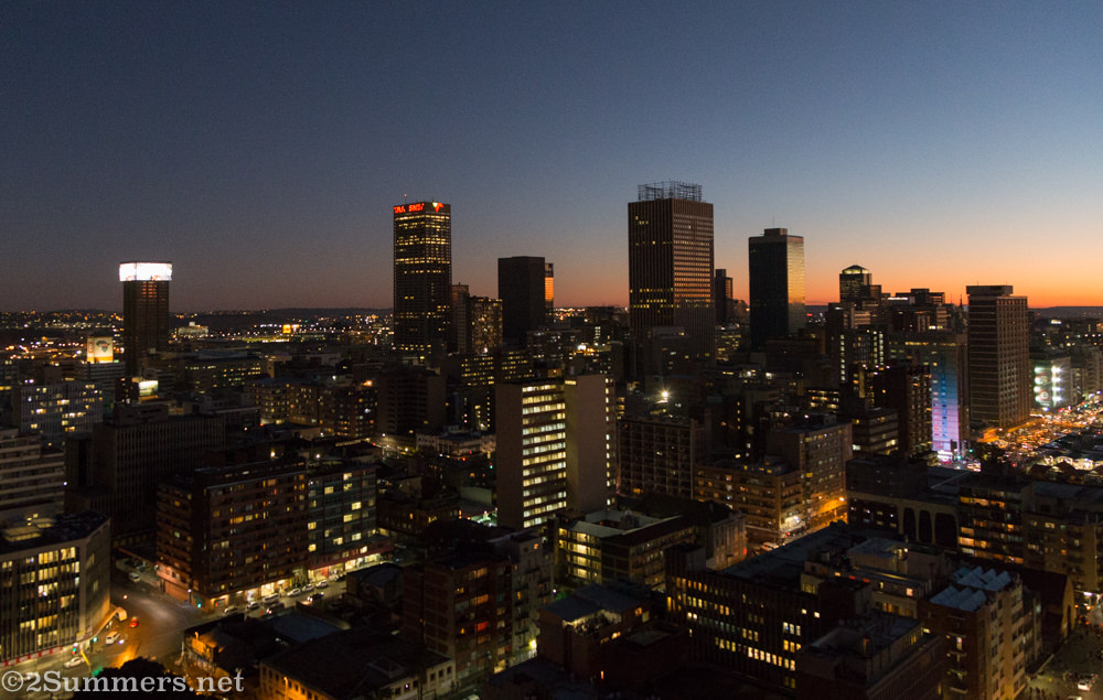 CBD at night from 120 End Street