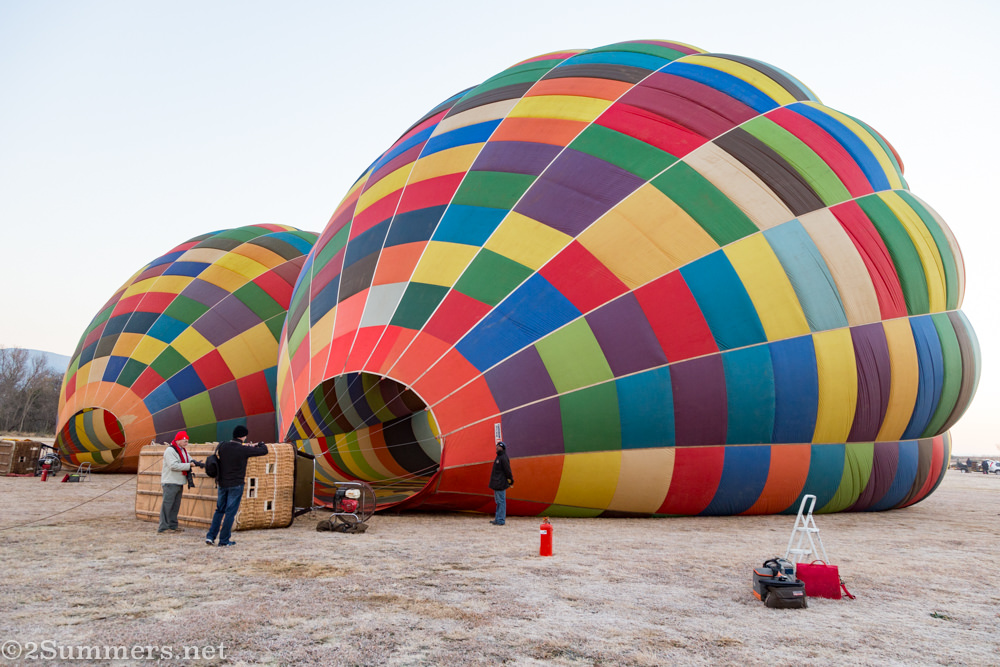 Balloons inflating at Bill Harrop’s