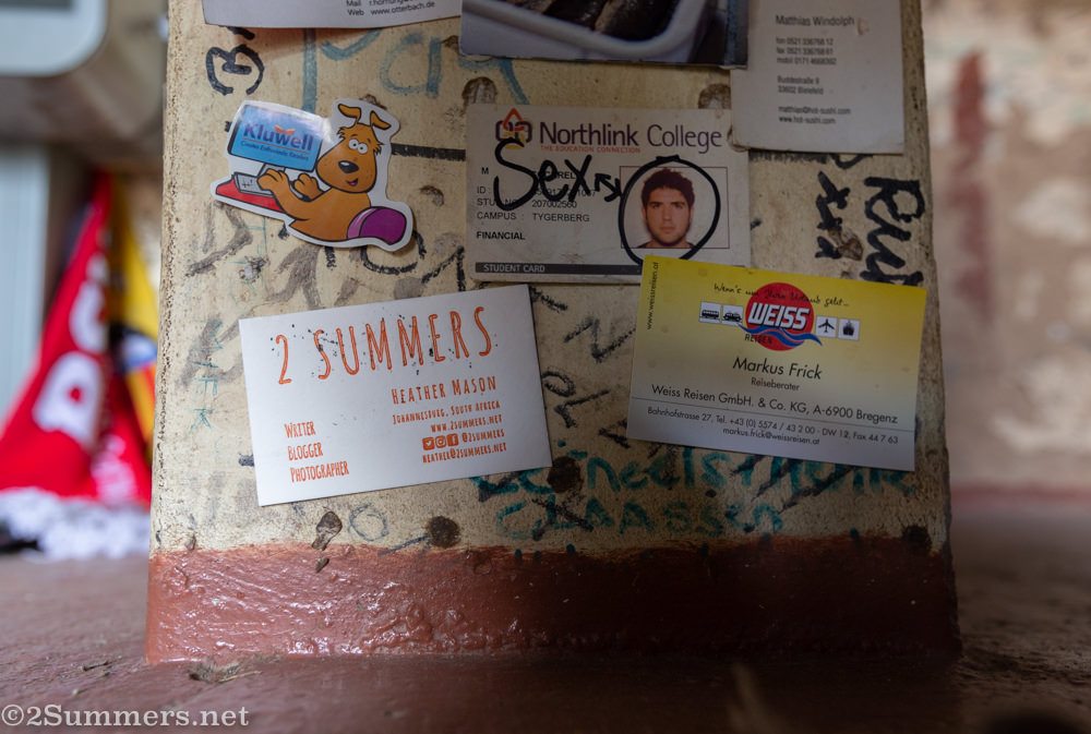 Business card at Ronnies Sex Shop