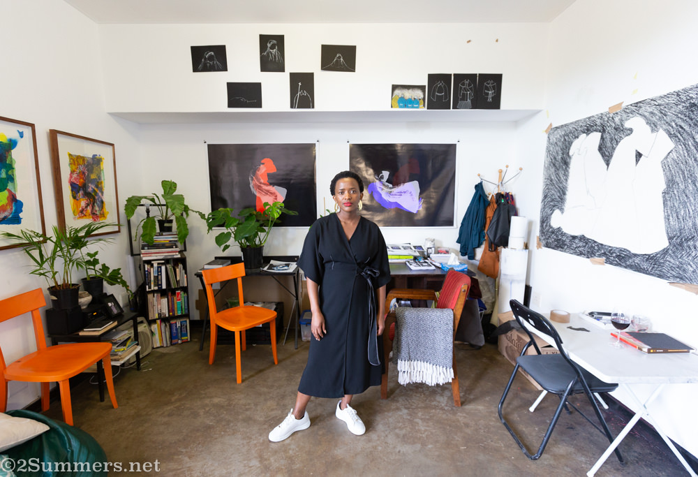 Artist Mbali Dhlamini at Transwerke