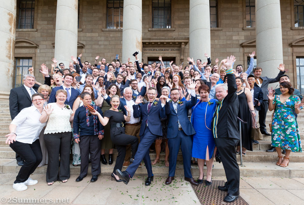 Thomas and Guy wedding group photo