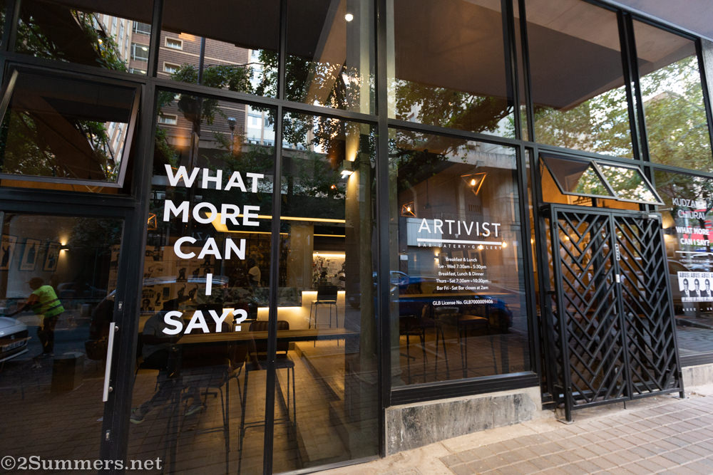 Outside Artivist in Braamfontein