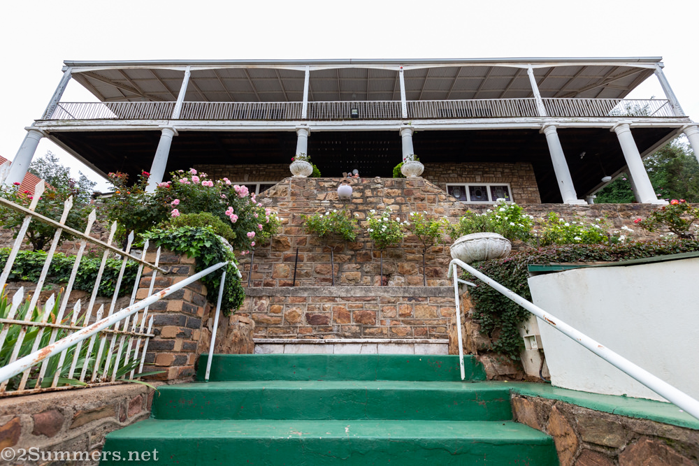 Looking up at Yukon House in Bezuidenhout Valley.