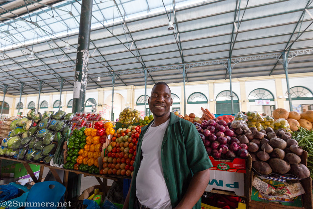 Vegetable vendor in Mercado Central